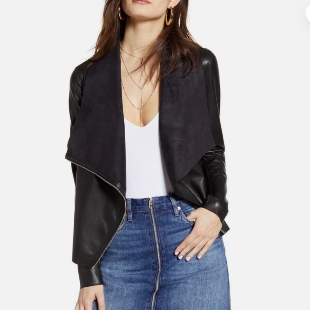 Blank NYC black faux leather jacket small